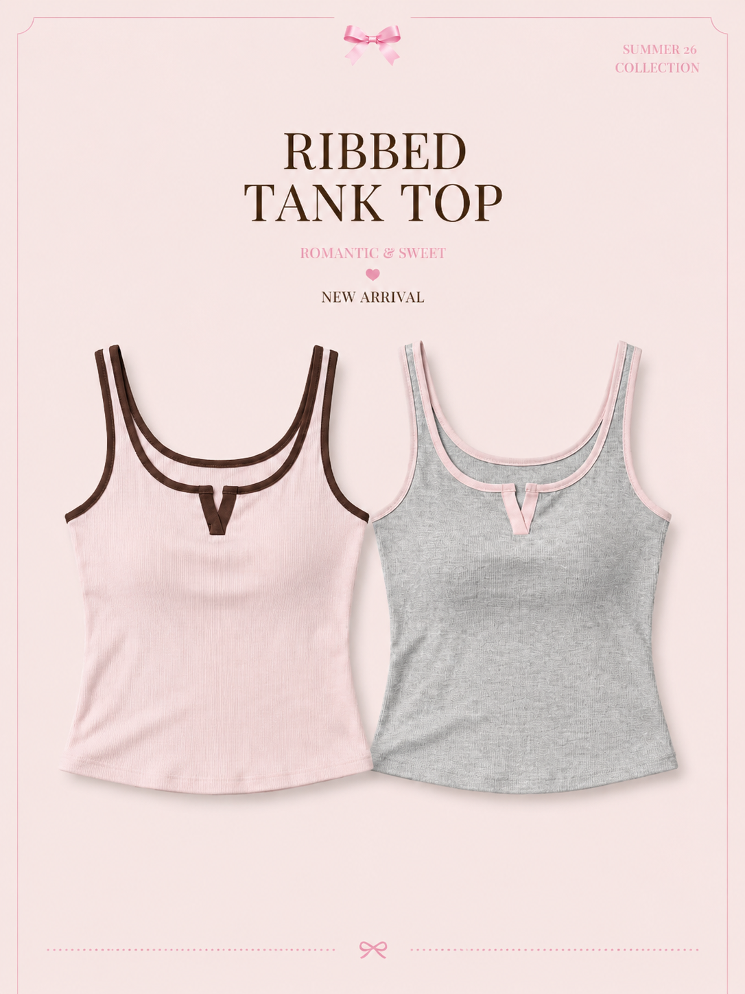 Ribbed Tank Top (Padded)