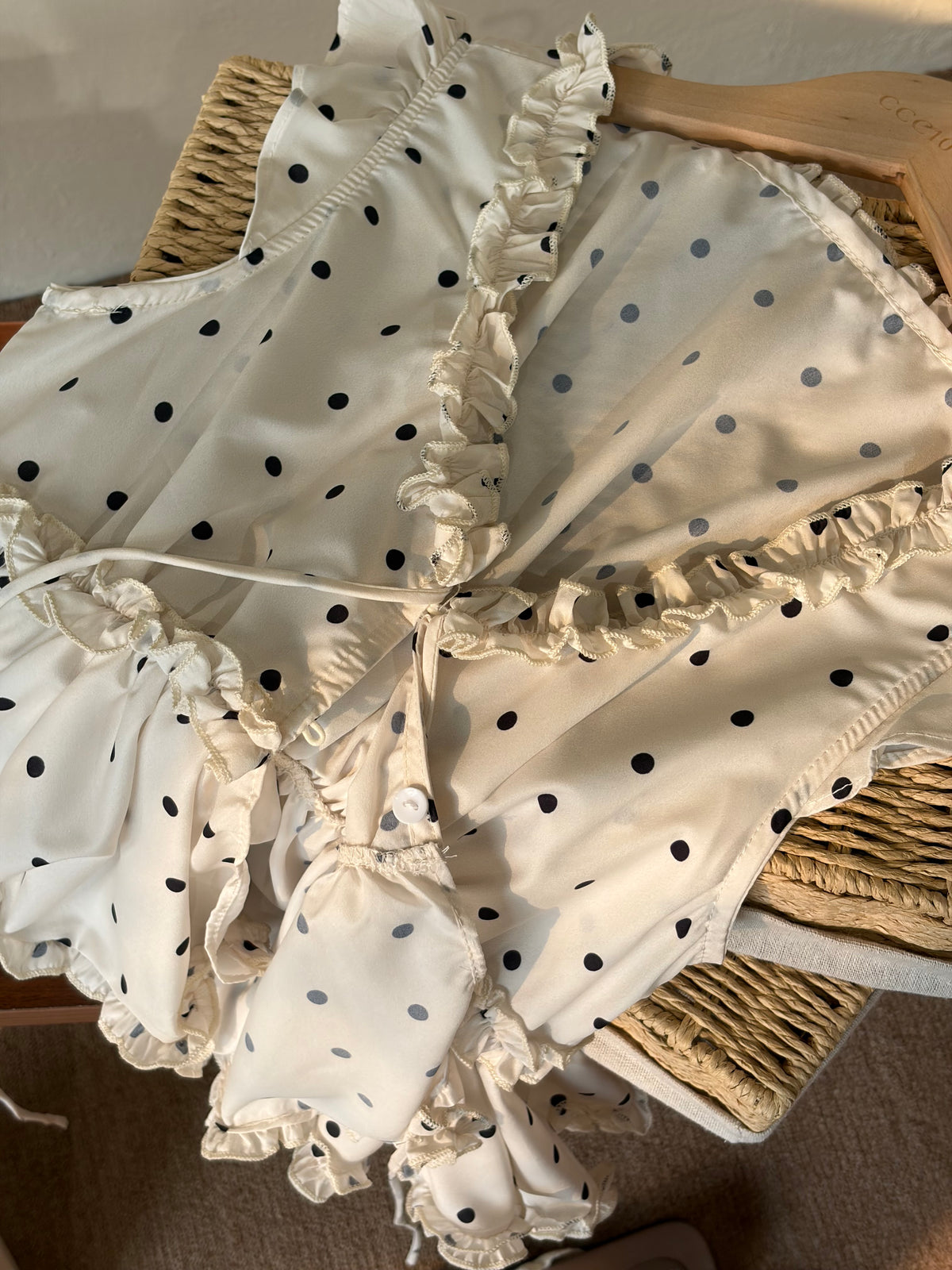 Amélie Polka Dot Ruffle Top