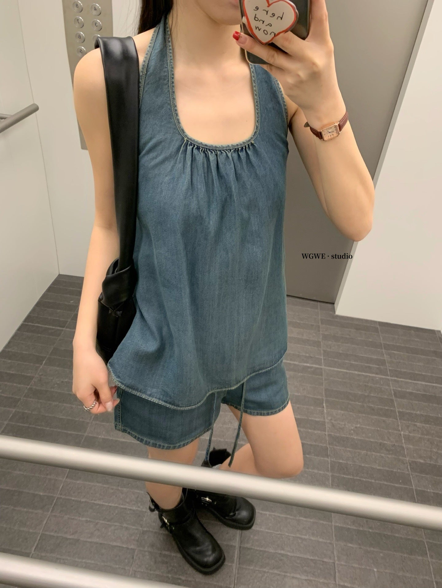 W8318 牛仔两件套 套装