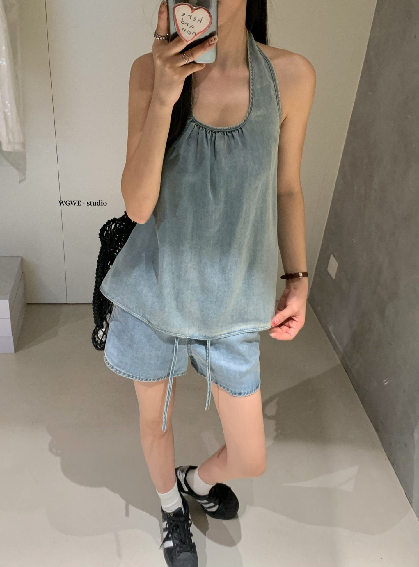 W8318 牛仔两件套 套装