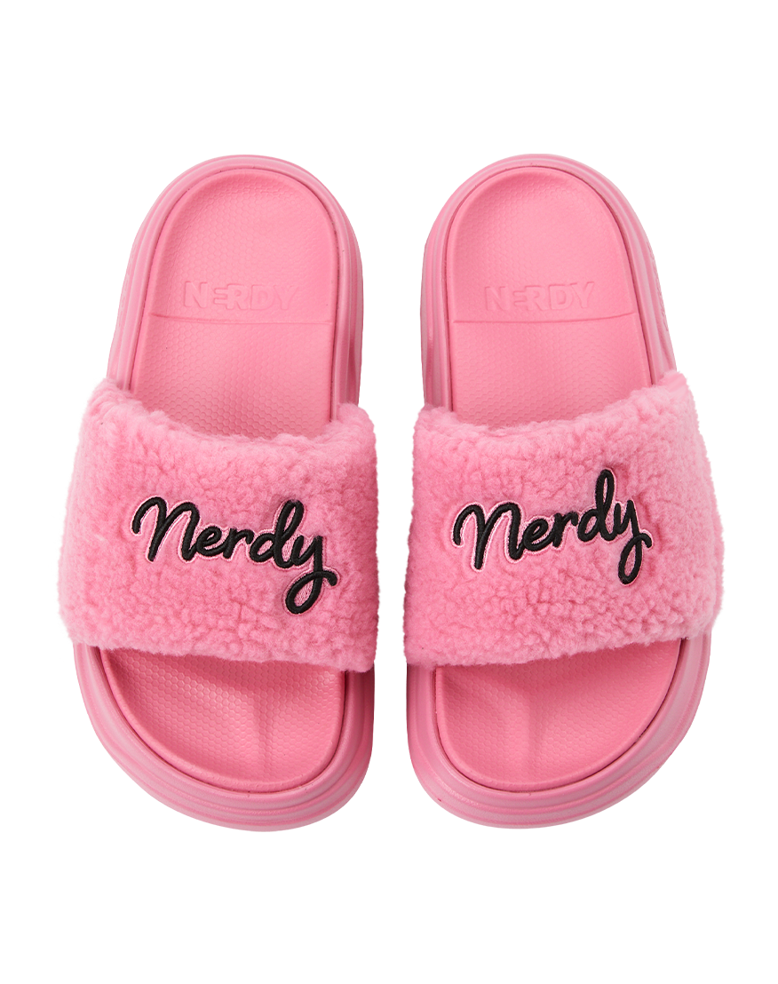 NERDY 增高羊羔毛拖鞋