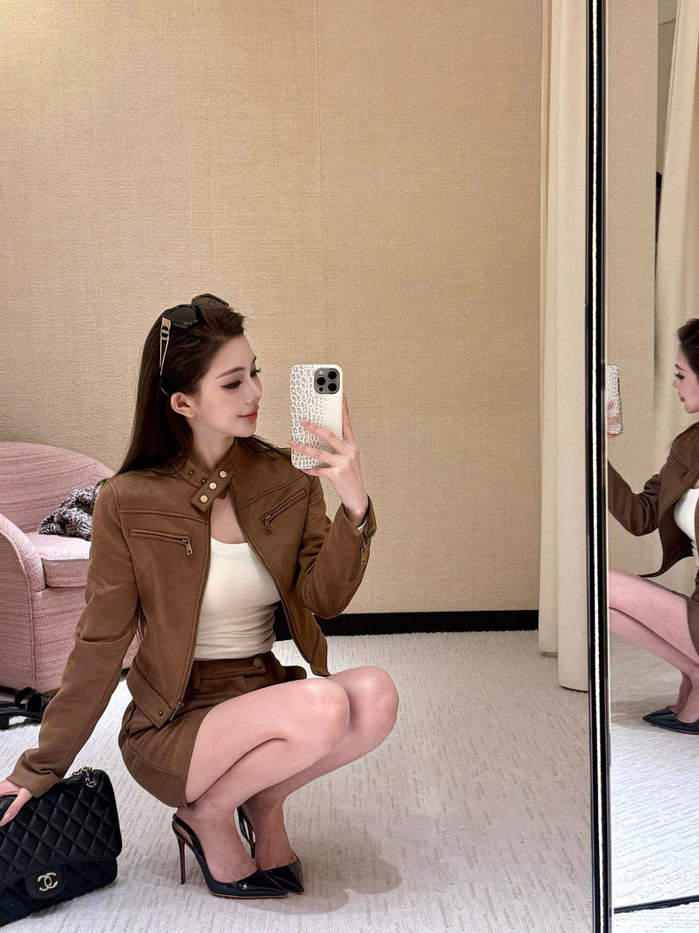 Janelle Set 麂皮面料