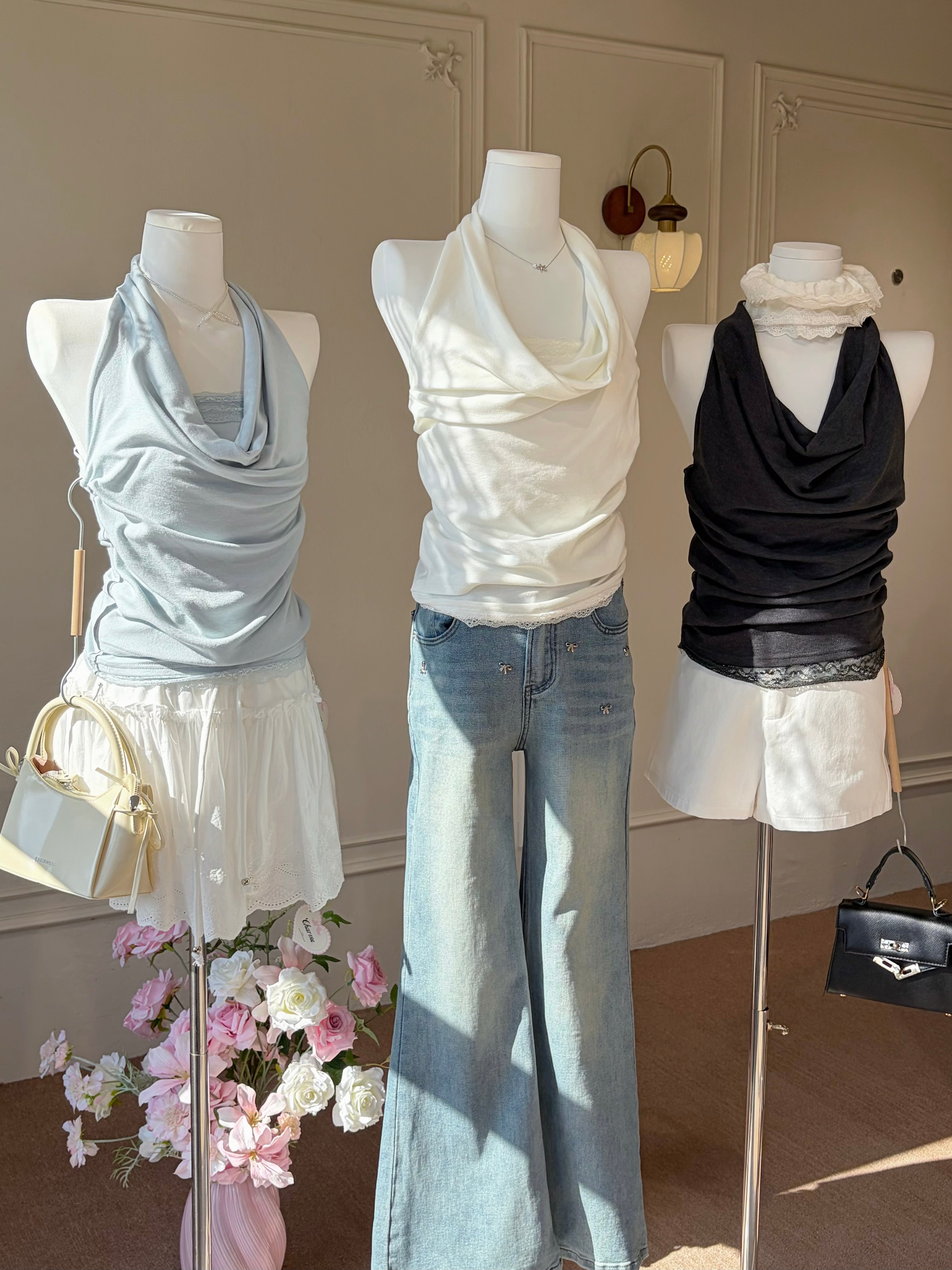 Drape Lace Halter Top