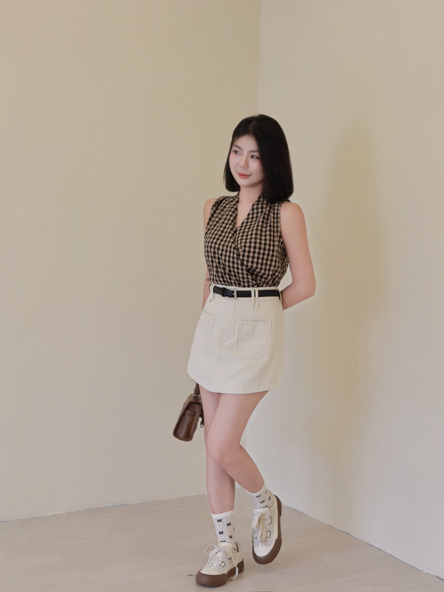 𝘾𝙃𝘼𝙍𝙈𝙀 Luna Skirt 弯月裙 🌙 (Beige)