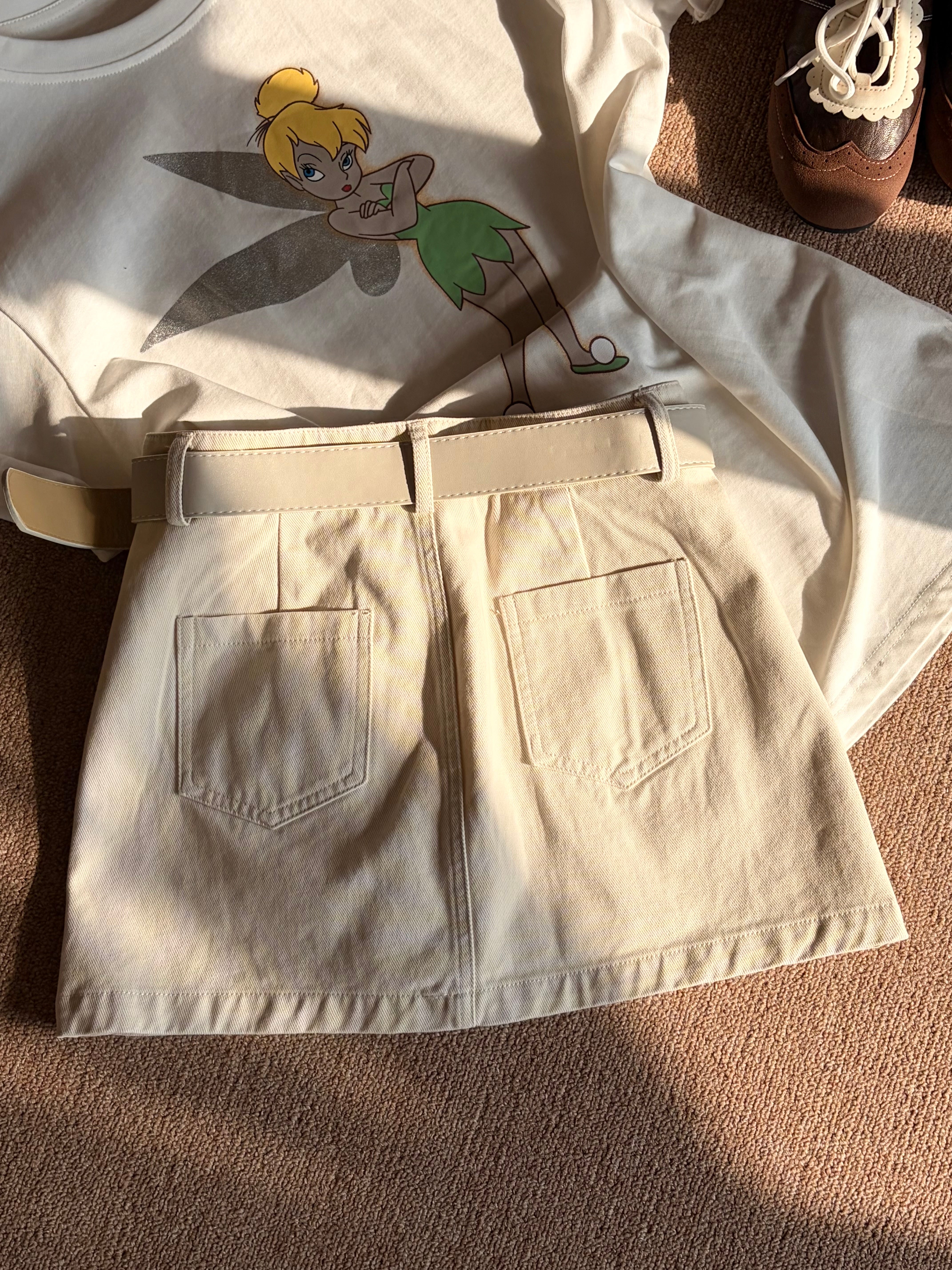 Belle’s Denim Mini Skirt (with Belt)