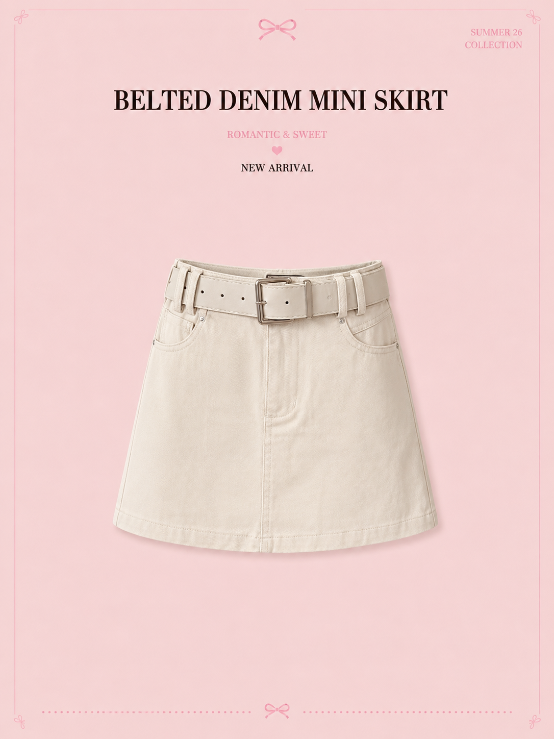 Belle’s Denim Mini Skirt (with Belt)