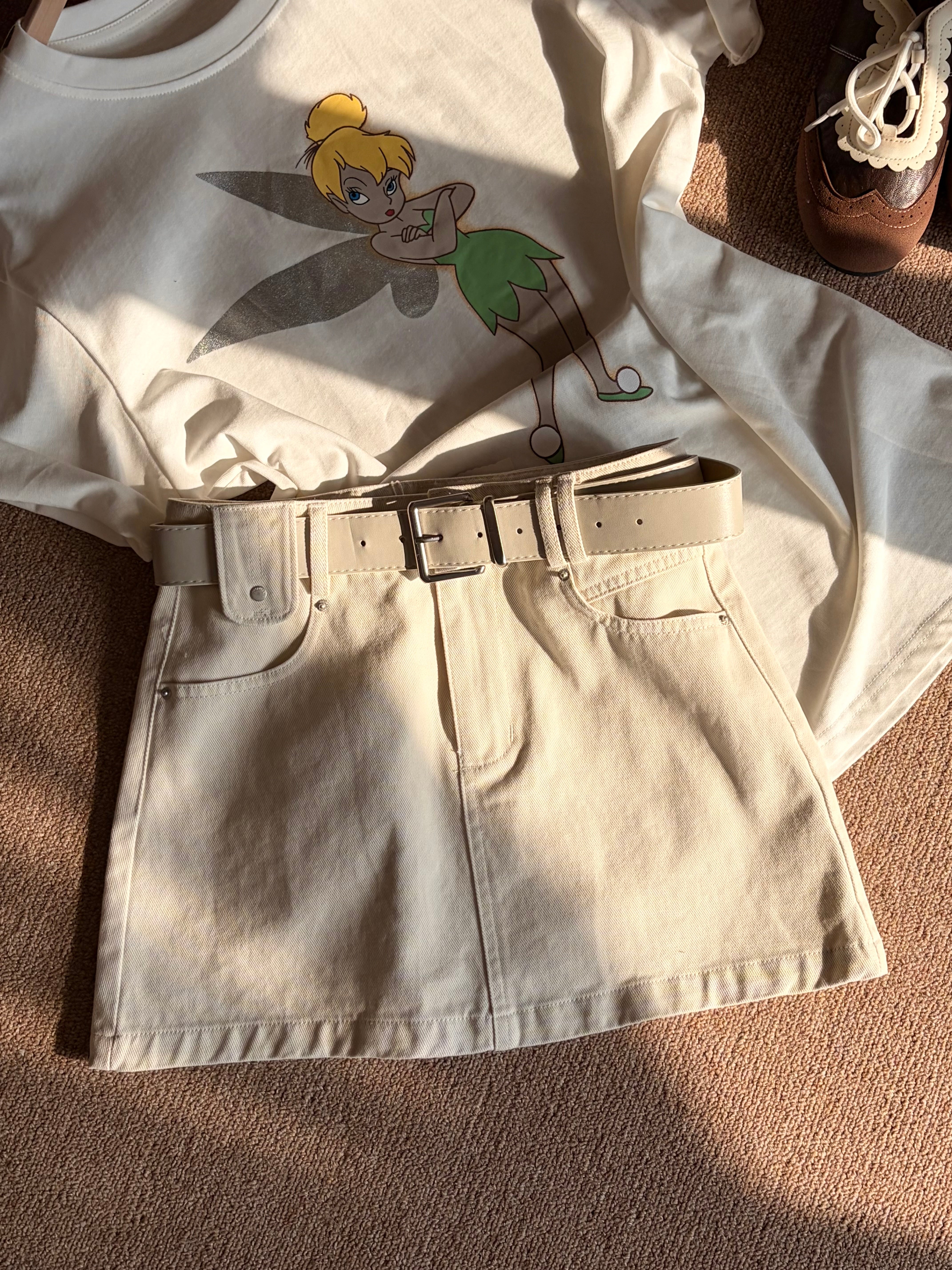 Belle’s Denim Mini Skirt (with Belt)