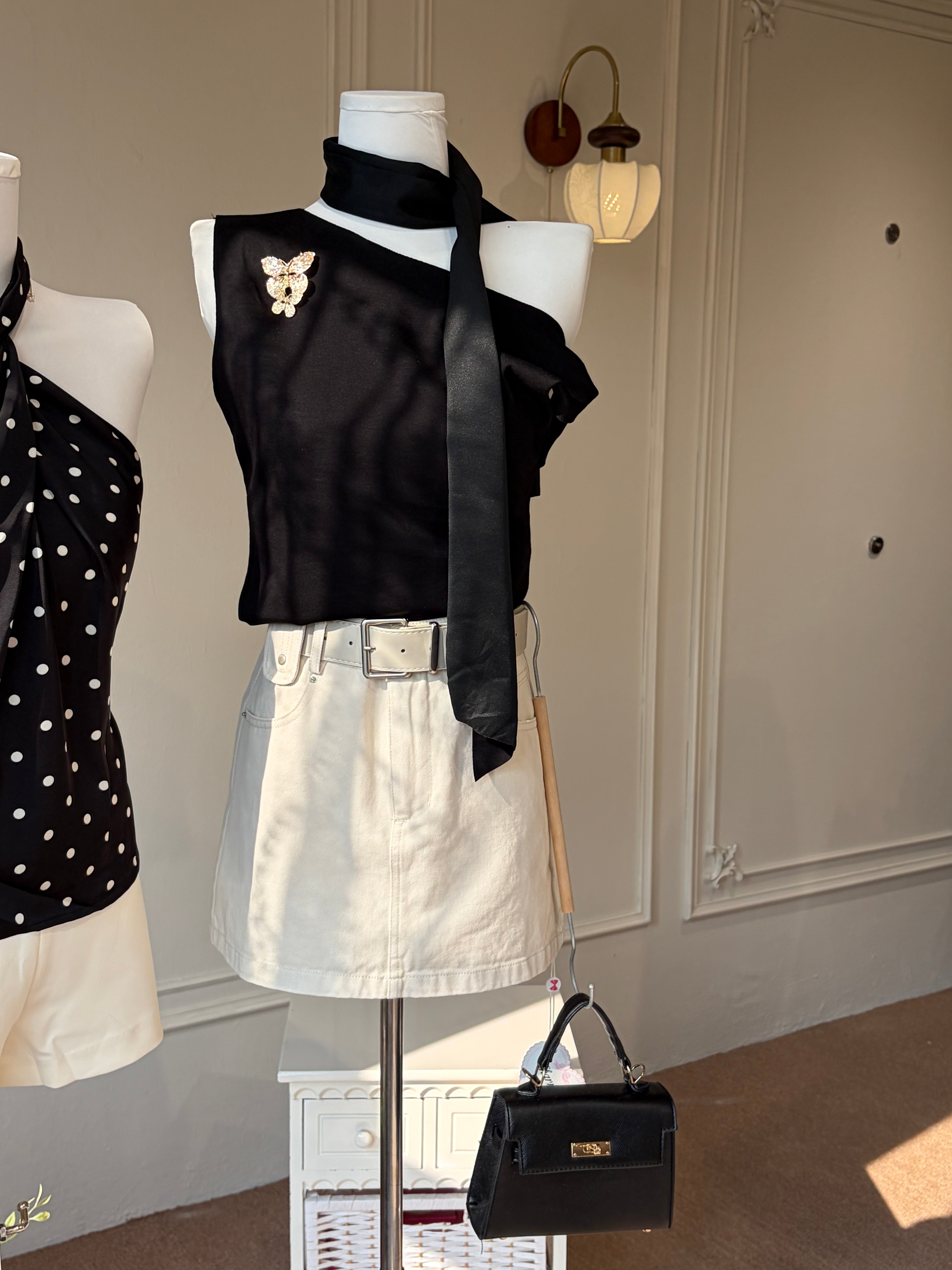 Belle’s Denim Mini Skirt (with Belt)