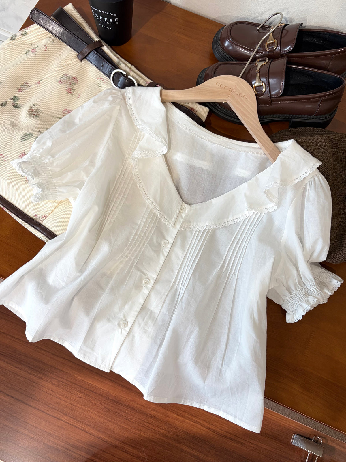 Elise Ruffle Collar Blouse