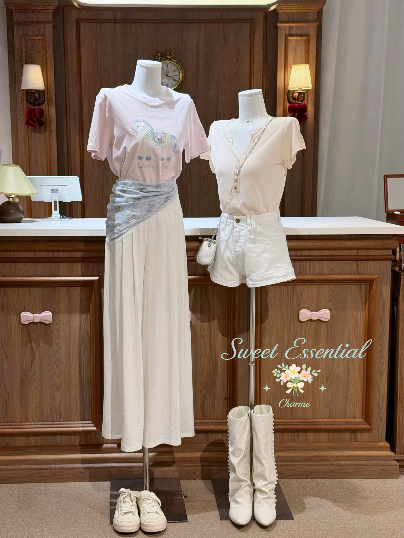 Clara Denim Shorts (White)