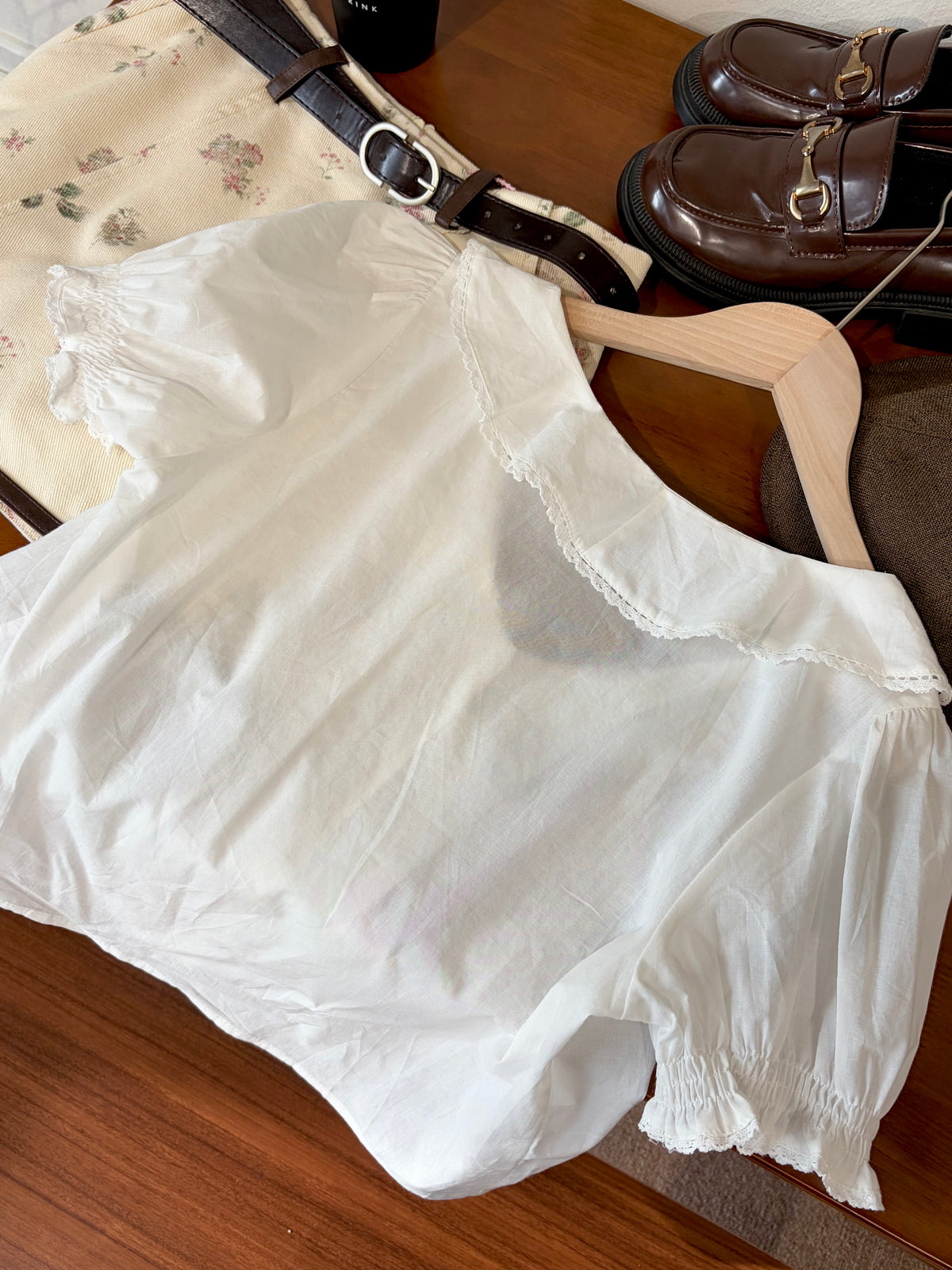 Elise Ruffle Collar Blouse