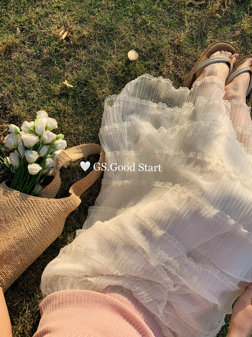 G0220 法式浪漫层叠蕾丝花边蛋糕半身裙