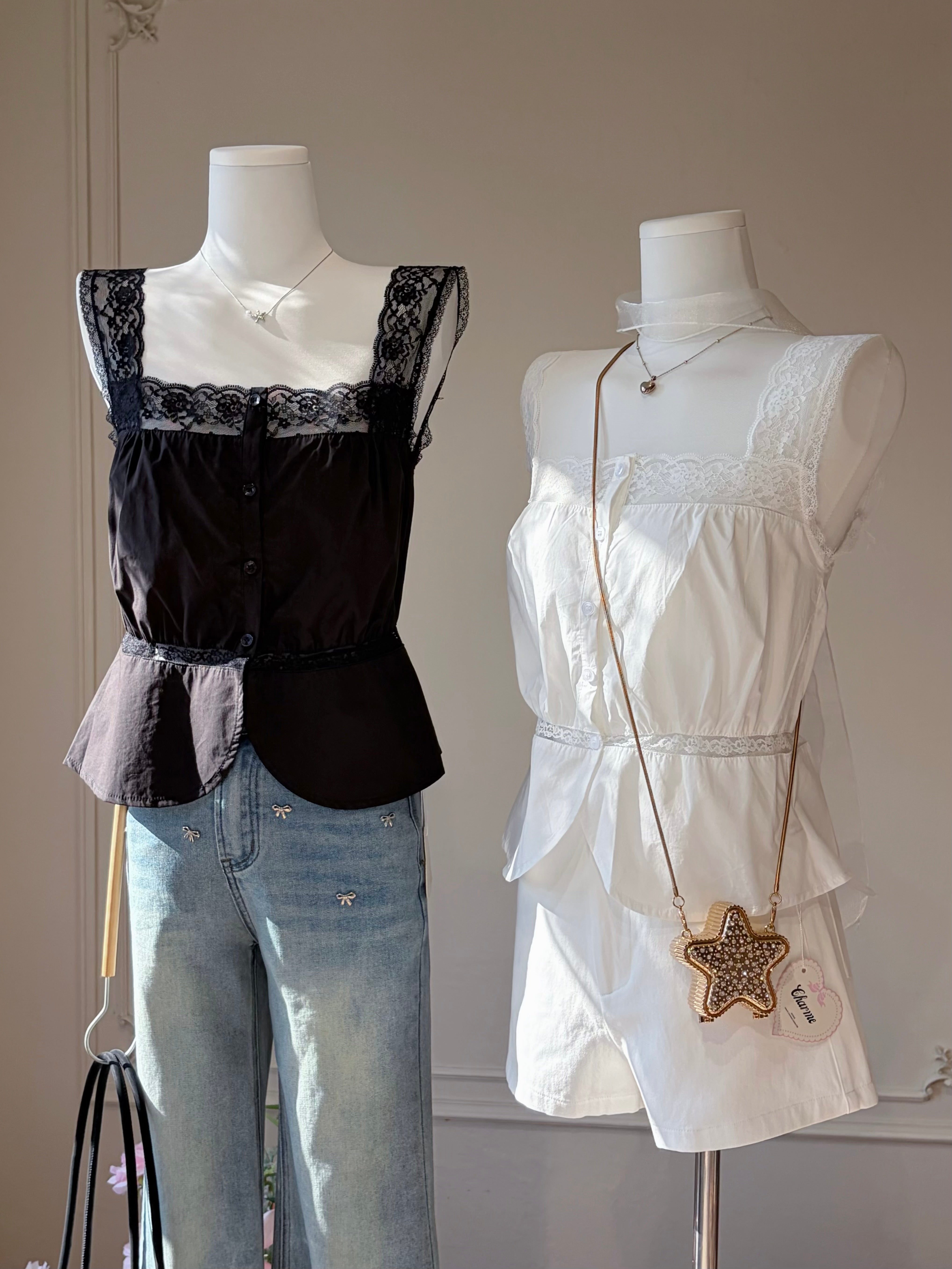 Lace Muse Square Neck Top