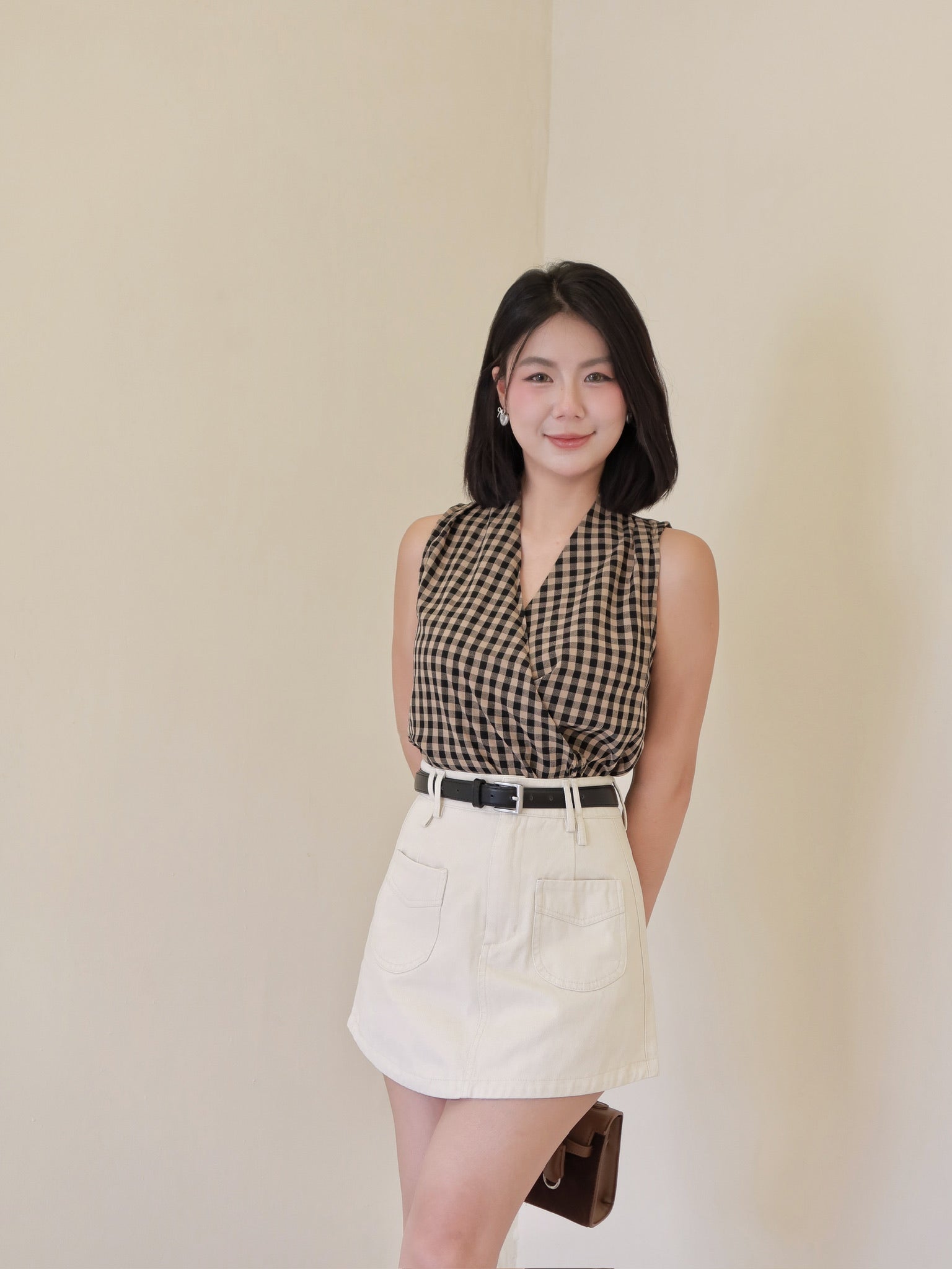 𝘾𝙃𝘼𝙍𝙈𝙀 Luna Skirt 弯月裙 🌙 (Beige)