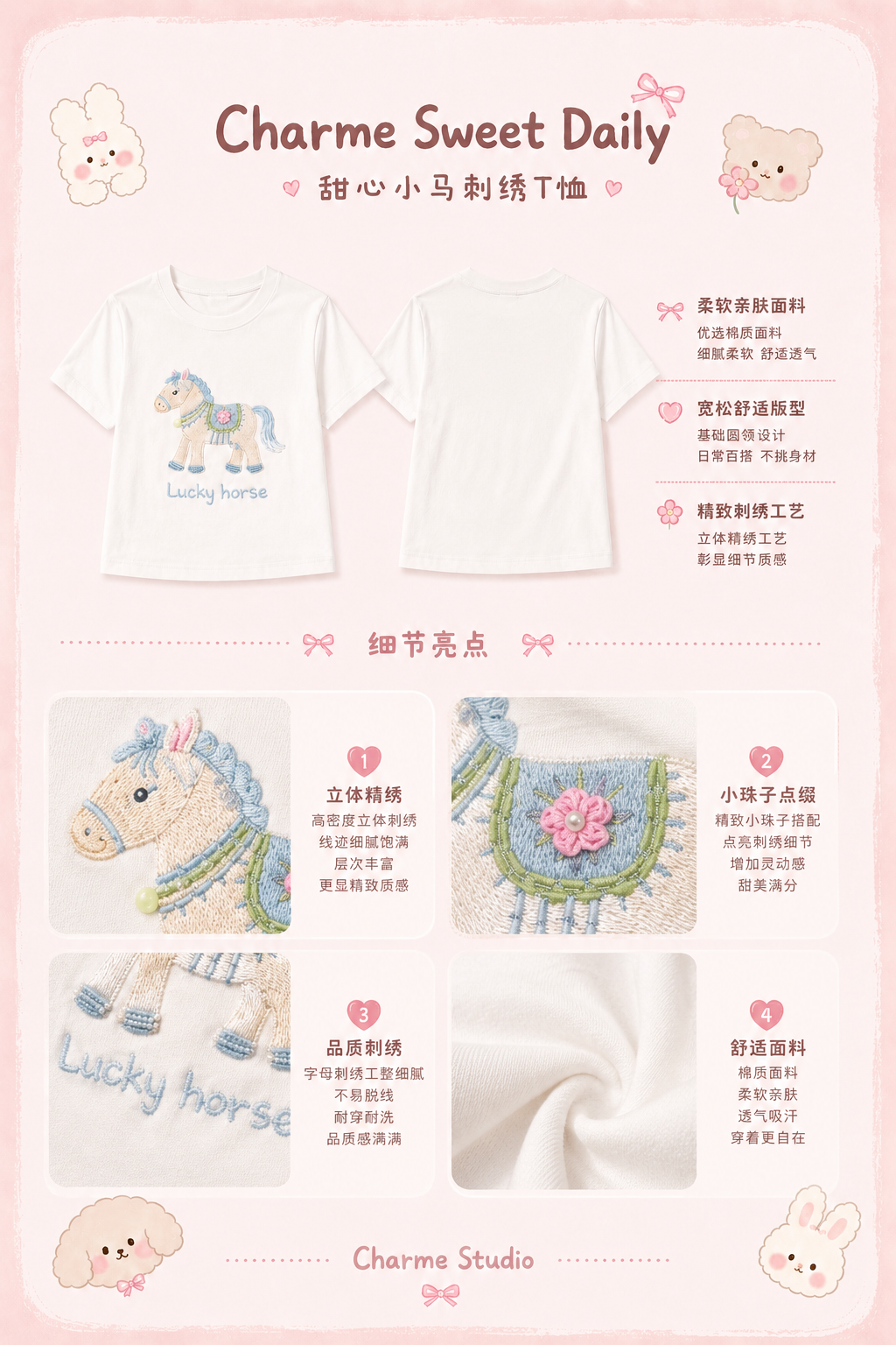 Lucky Horse T-shirt (Free scarf)