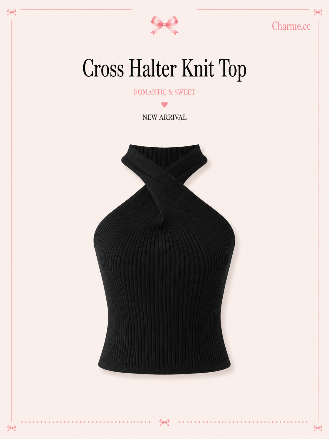 Cross Halter Knit Top
