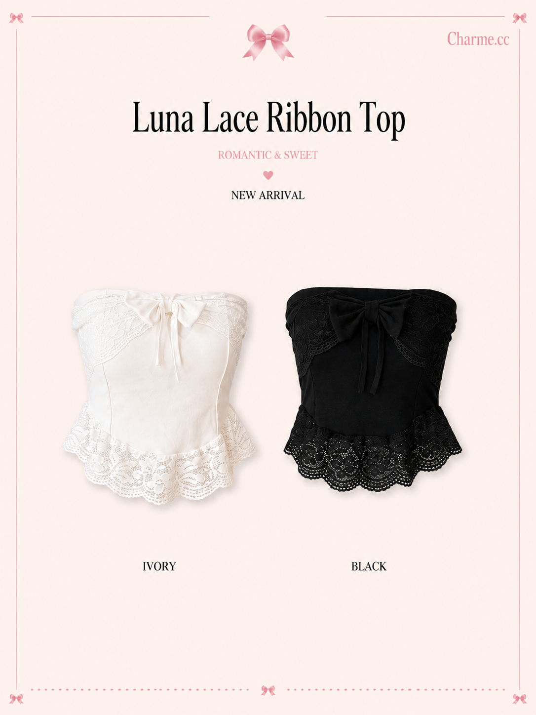 Luna Lace Ribbon Top (Padded)
