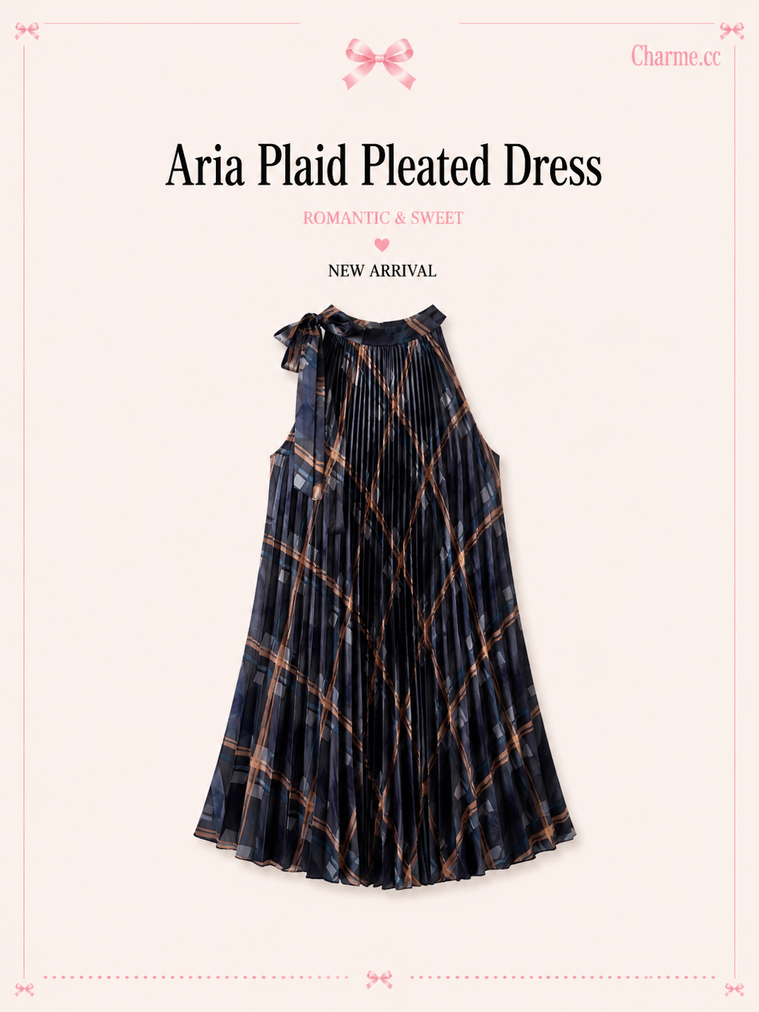 ARIA PLAID PLEATED DRESS