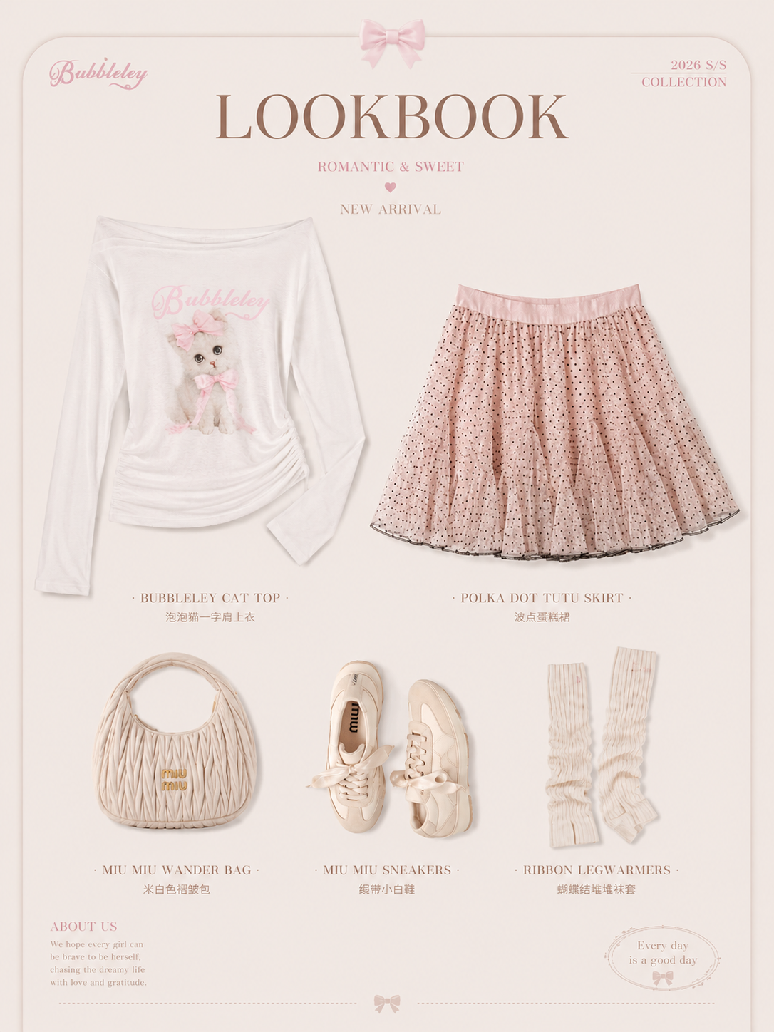 Sweet aesthetic long sleeve top for girly everyday outfits