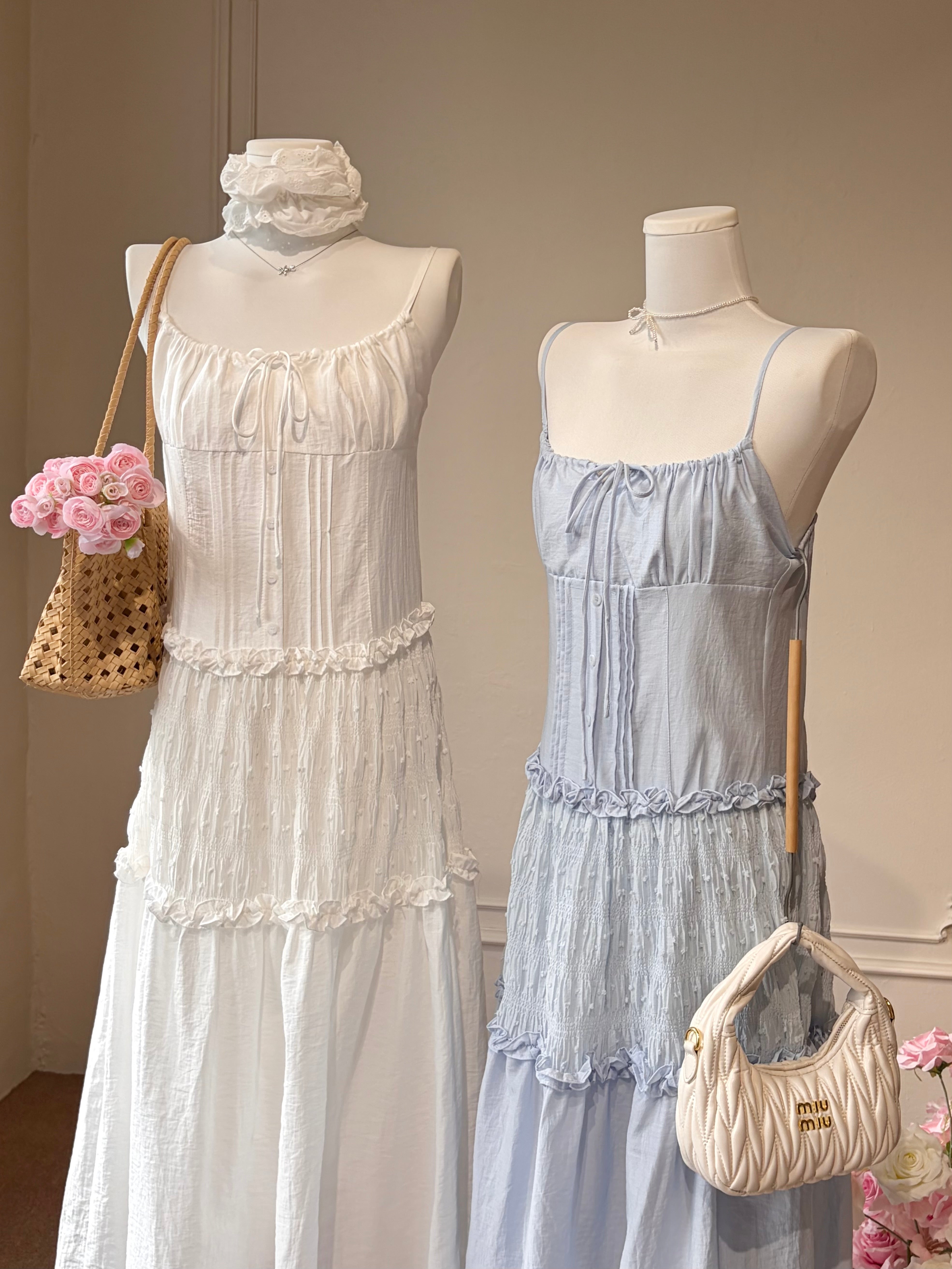 SHIRRED TIERED CAMI SET
