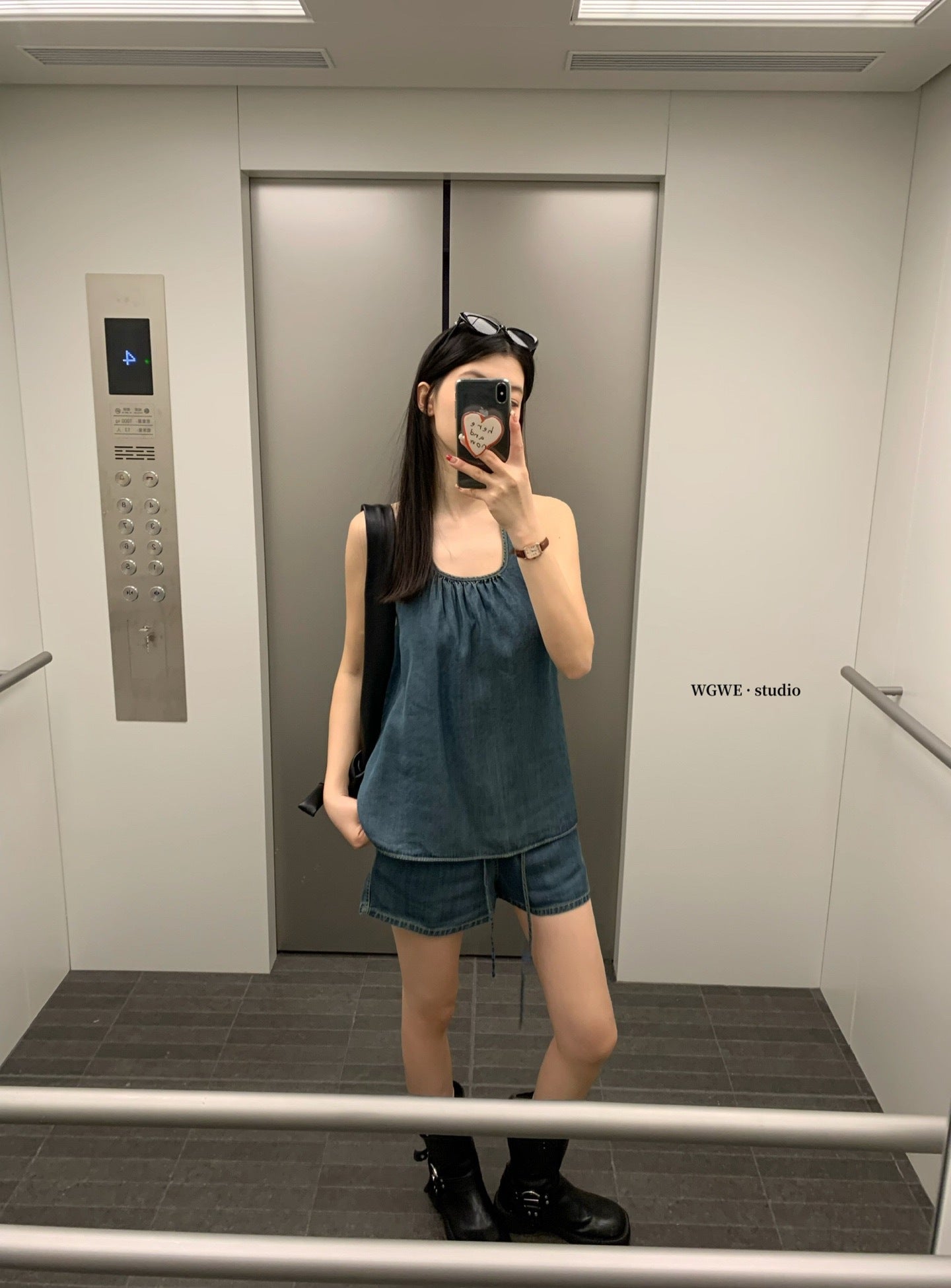 W8318 牛仔两件套 套装