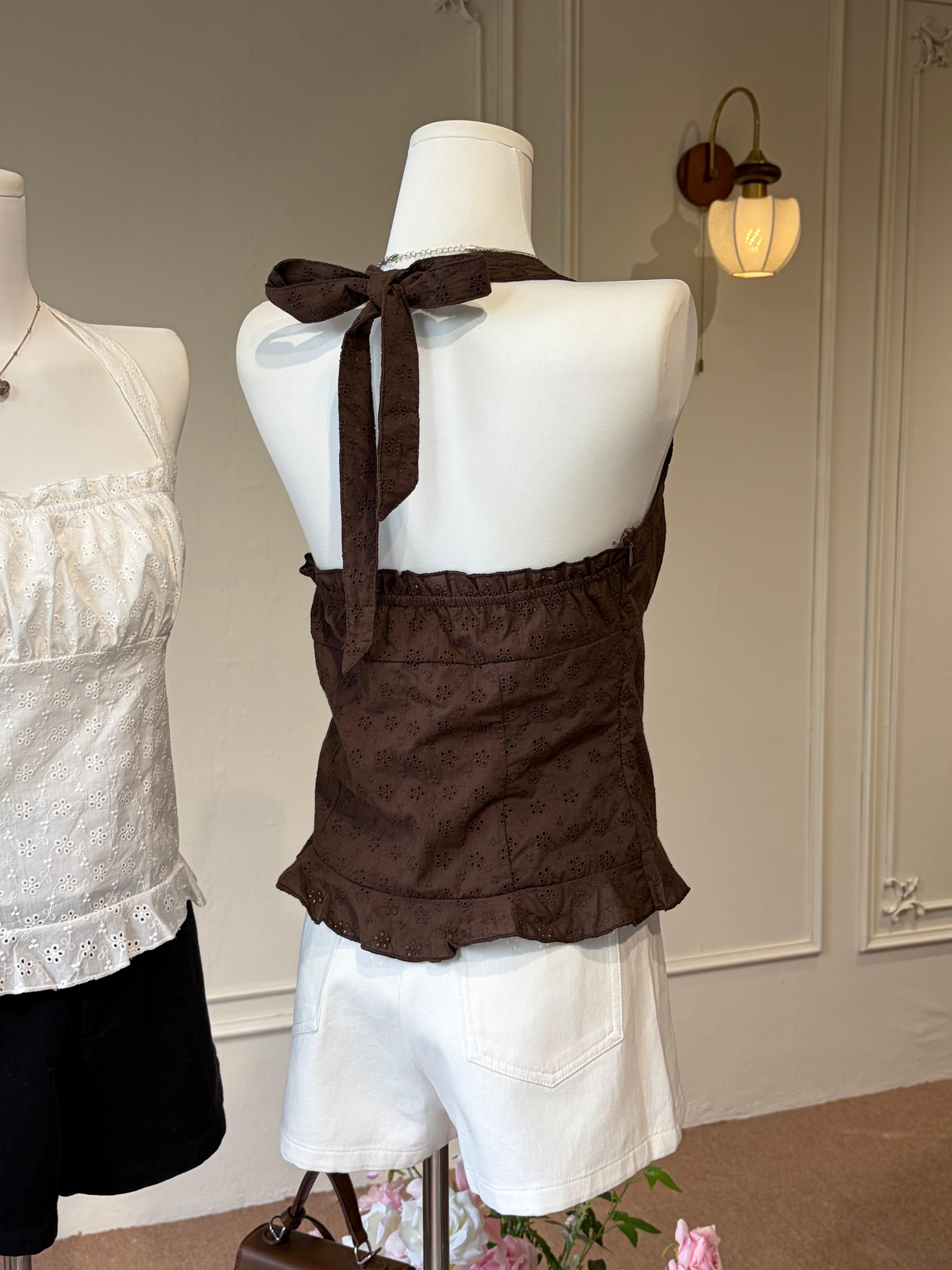 LACE HALTER TOP