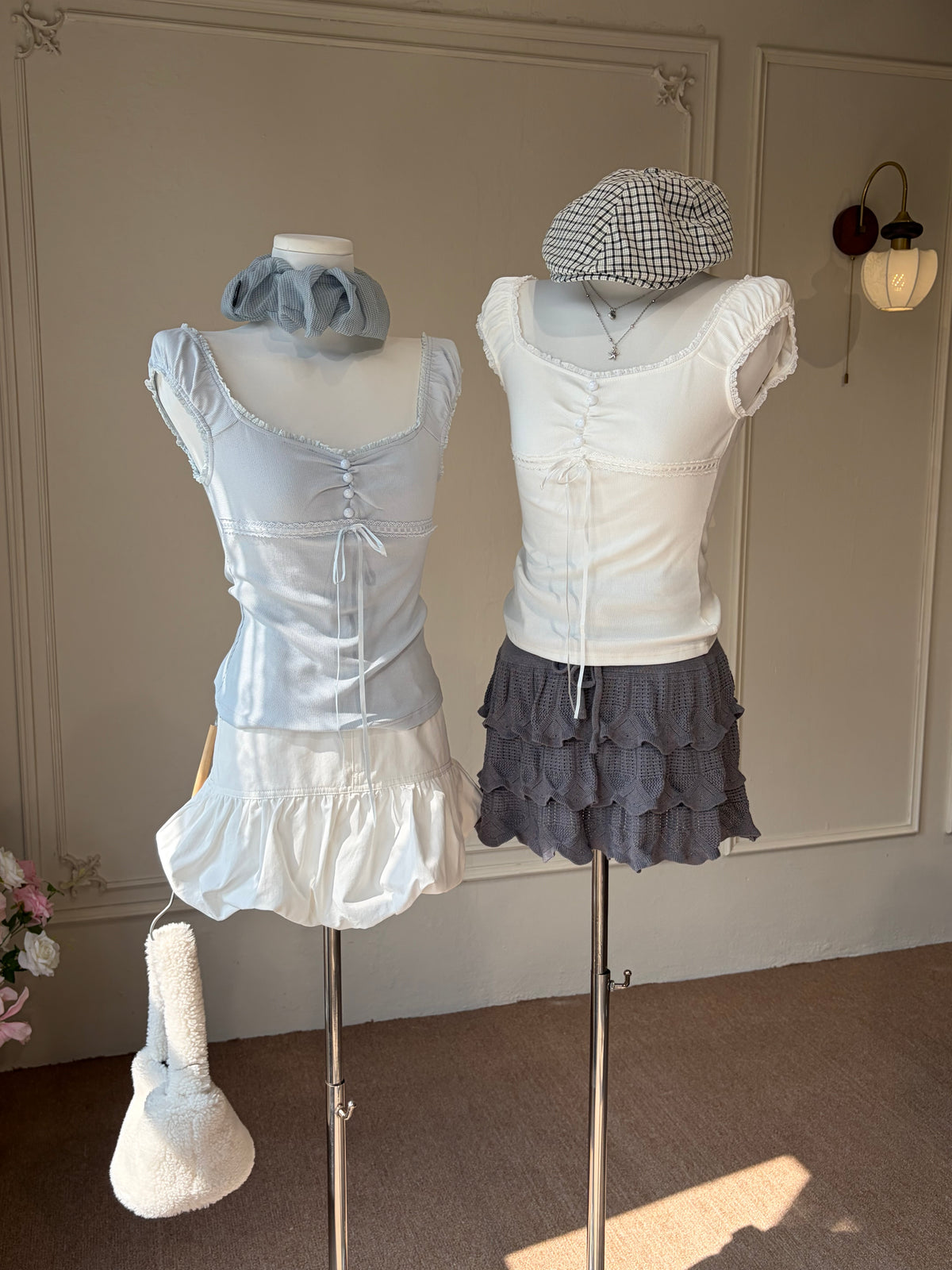 Amélie Lace Ruched Top