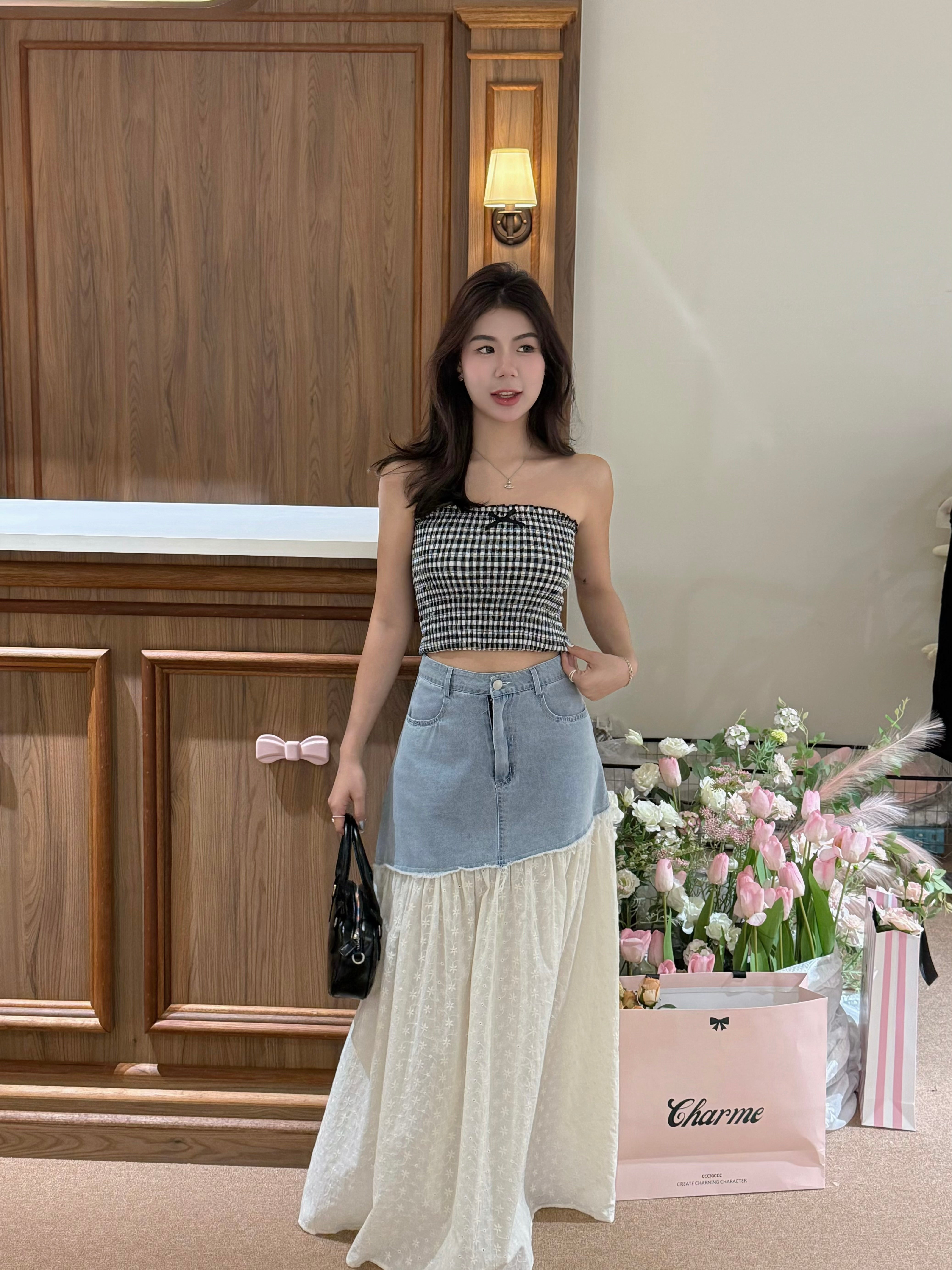 Lily Denim Mix Skirt