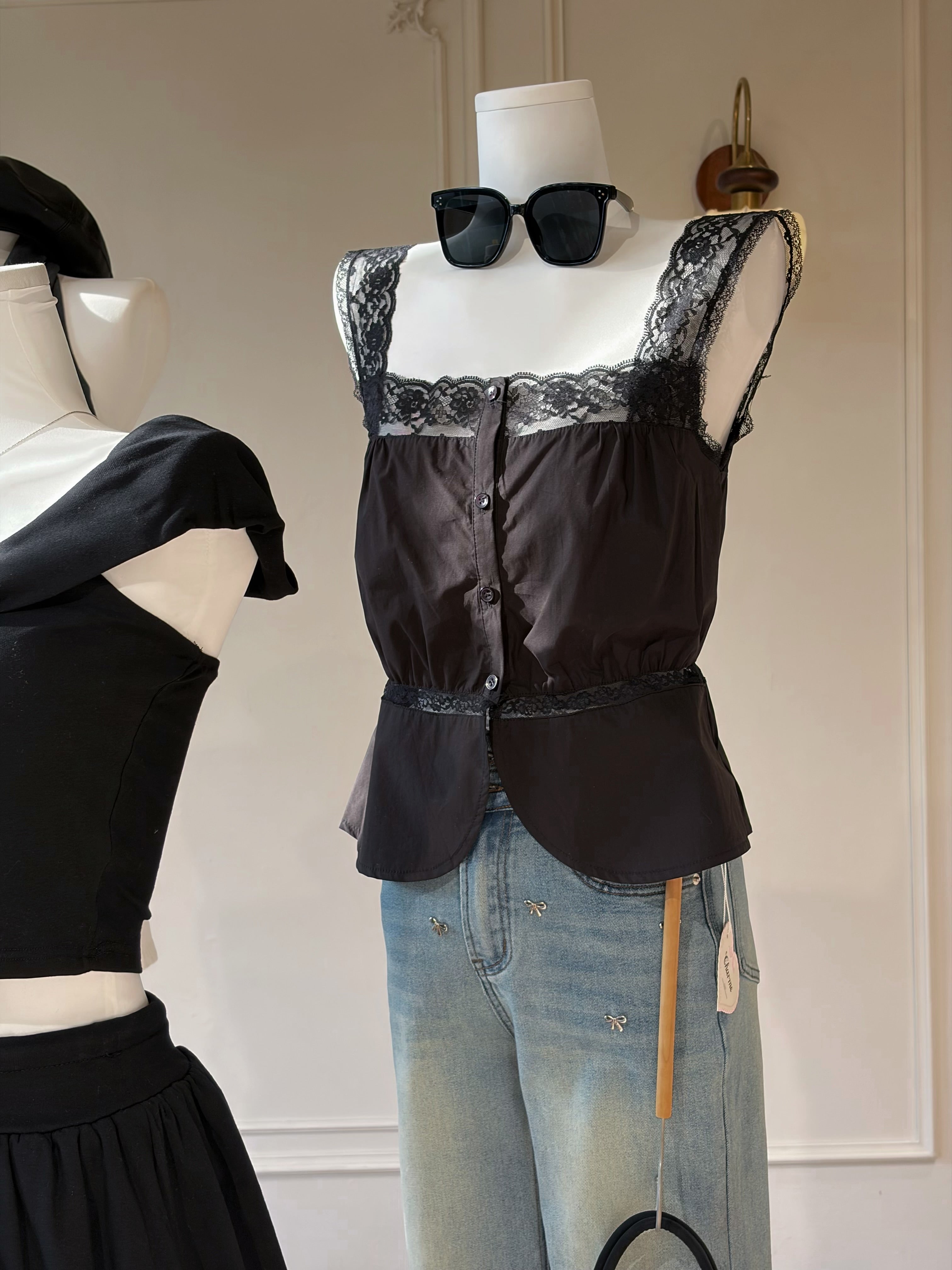 Lace Muse Square Neck Top