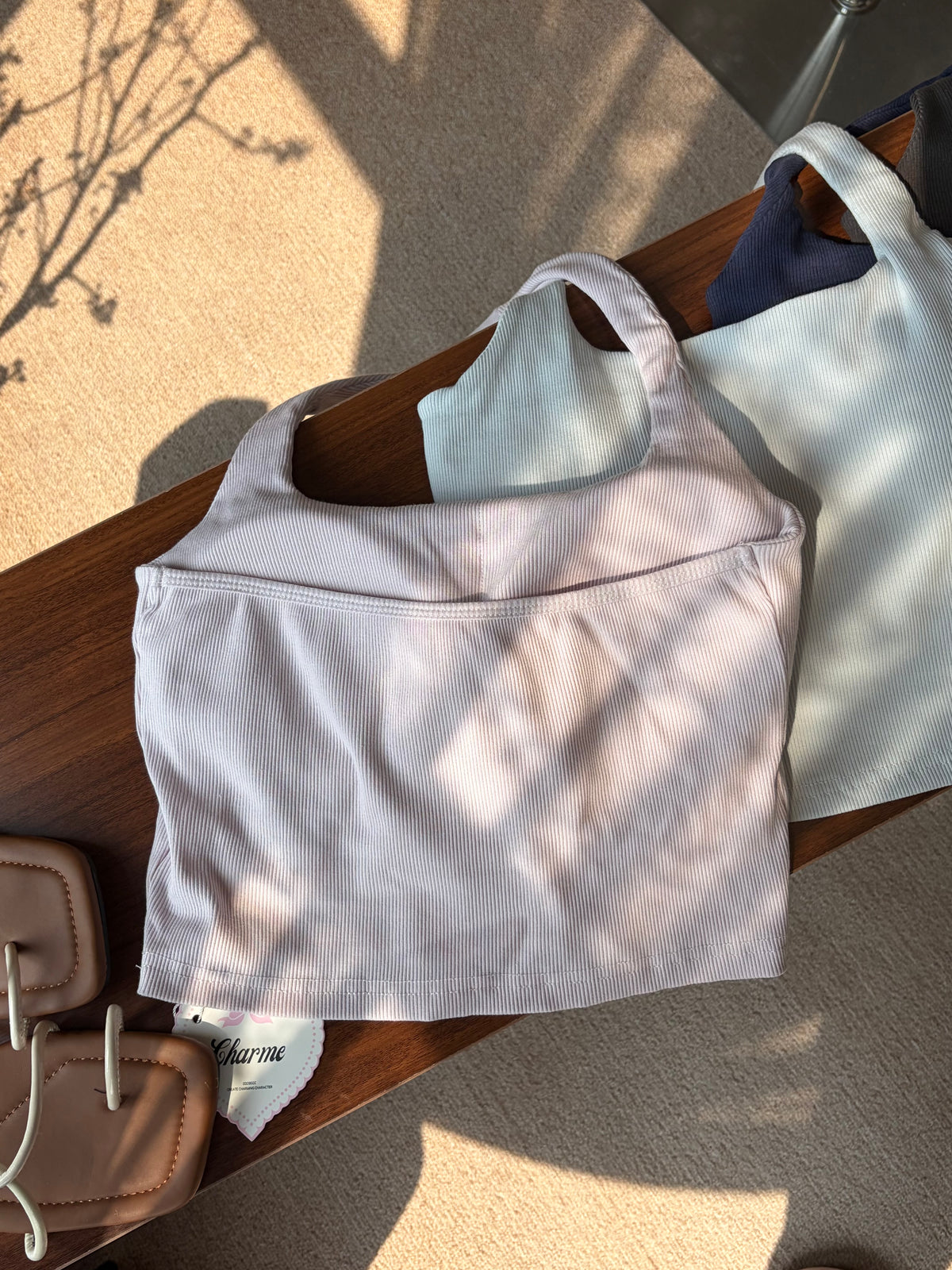 Mirelle Padded Ribbed Crop Top