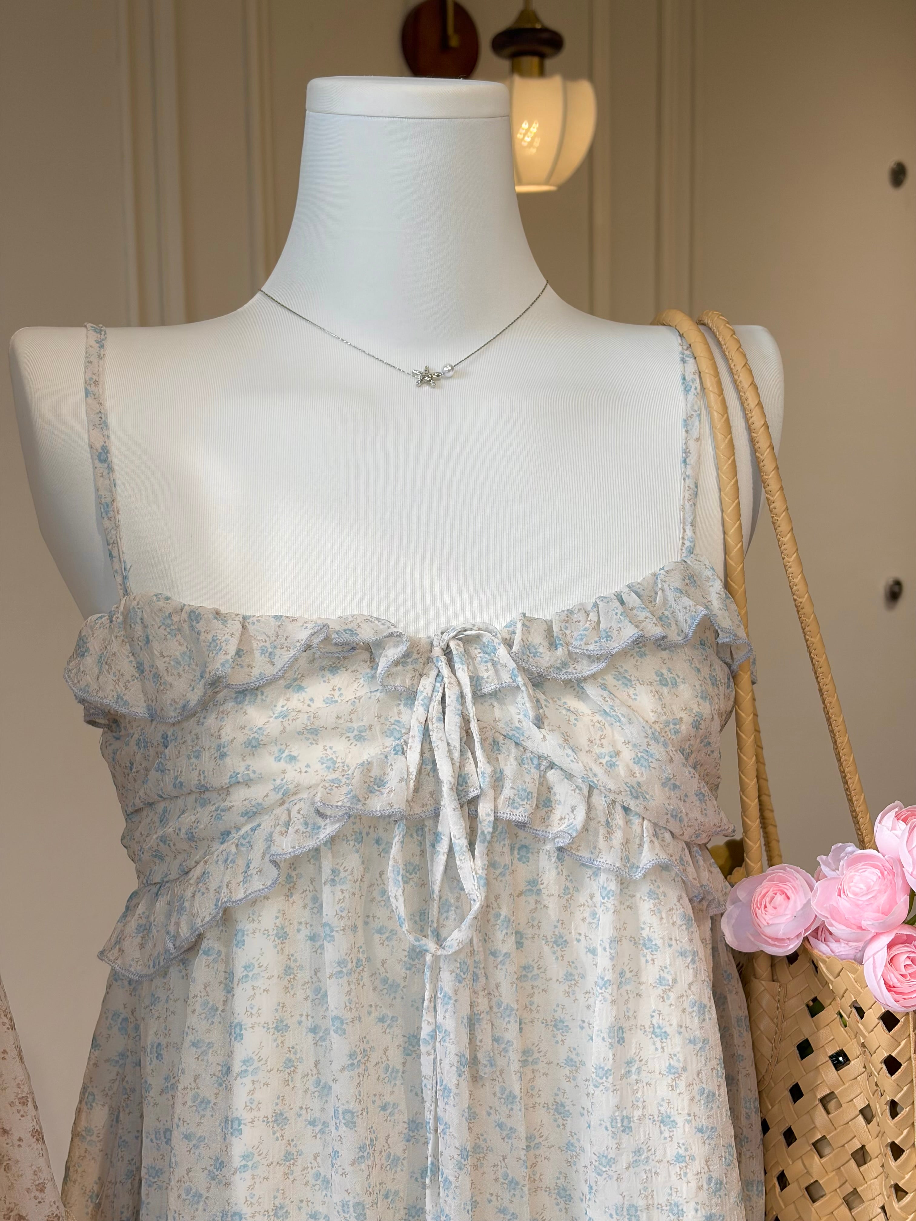 FLORAL RUFFLE CAMI TOP