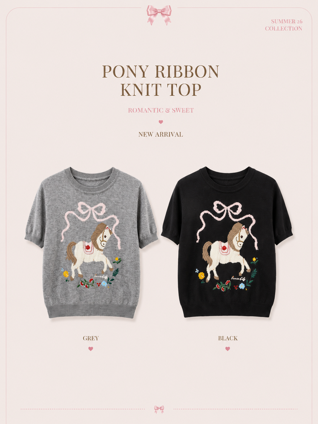 Pony Ribbon Knit Top