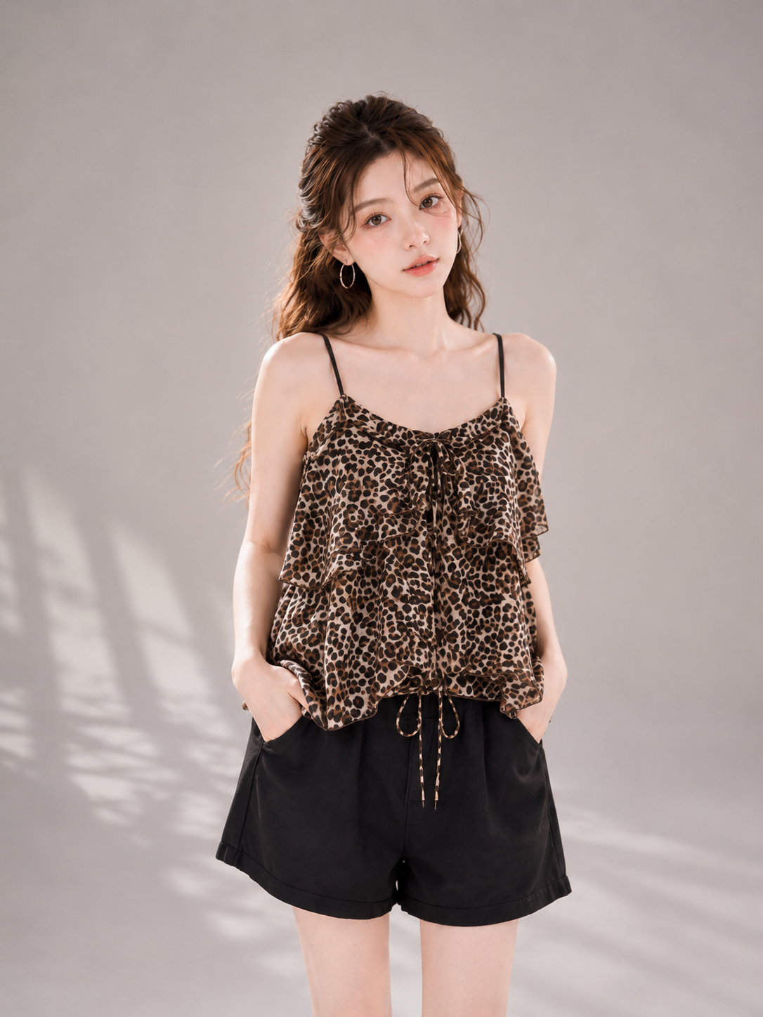 Leopard Ruffle Cami Top