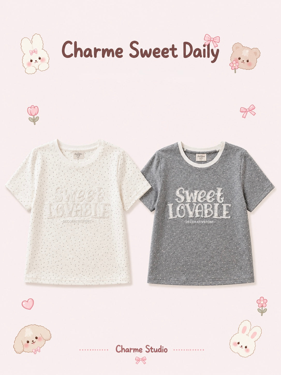 cute typography t shirt casual women
