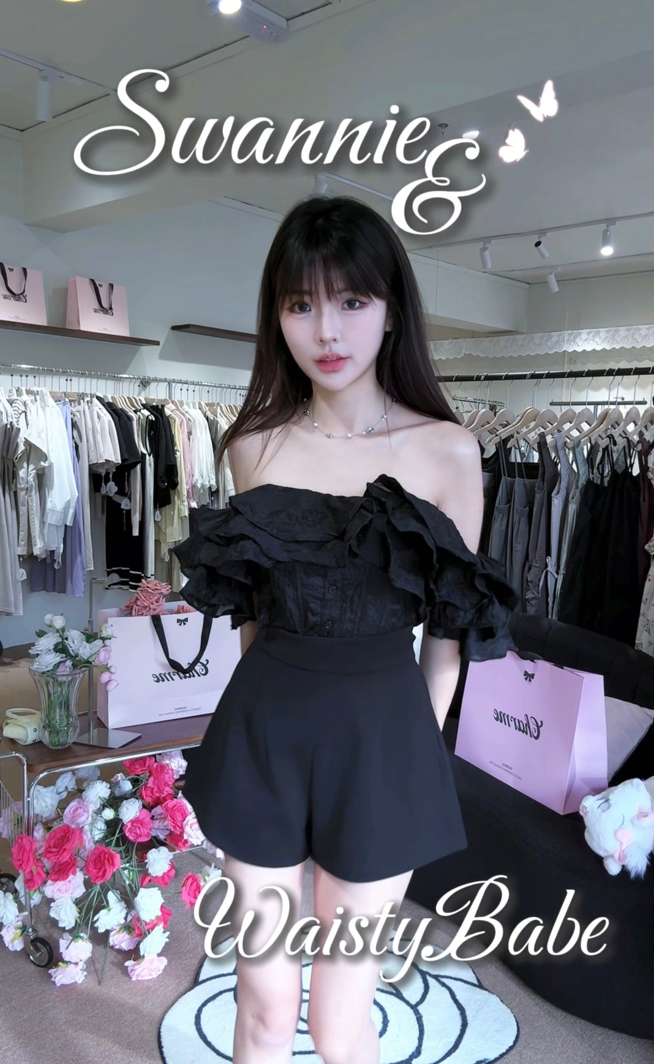 𝘾𝙃𝘼𝙍𝙈𝙀 Waisty Babe Shorts 小蛮腰短裤 (Black)