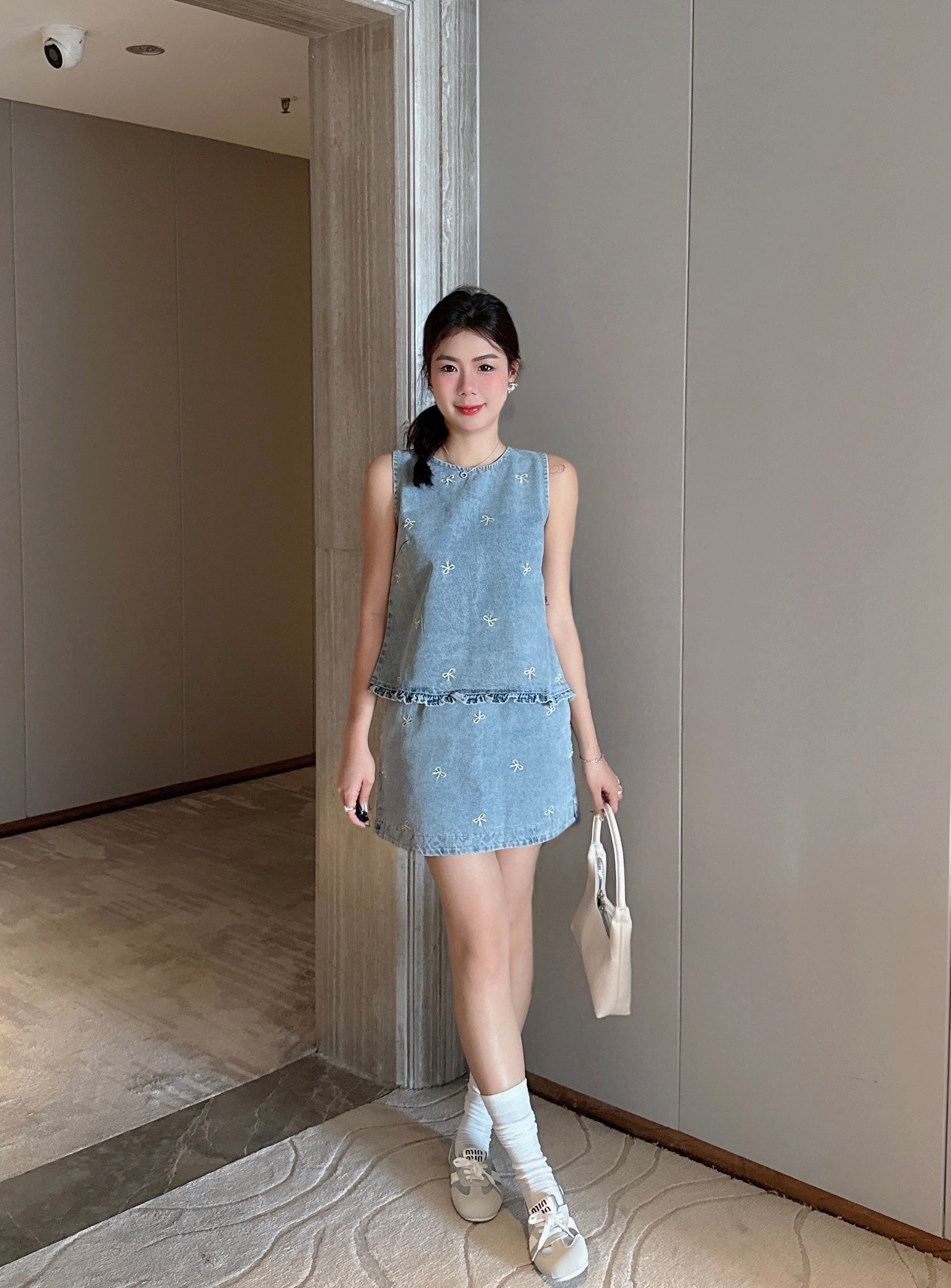 Ribbon Denim Set