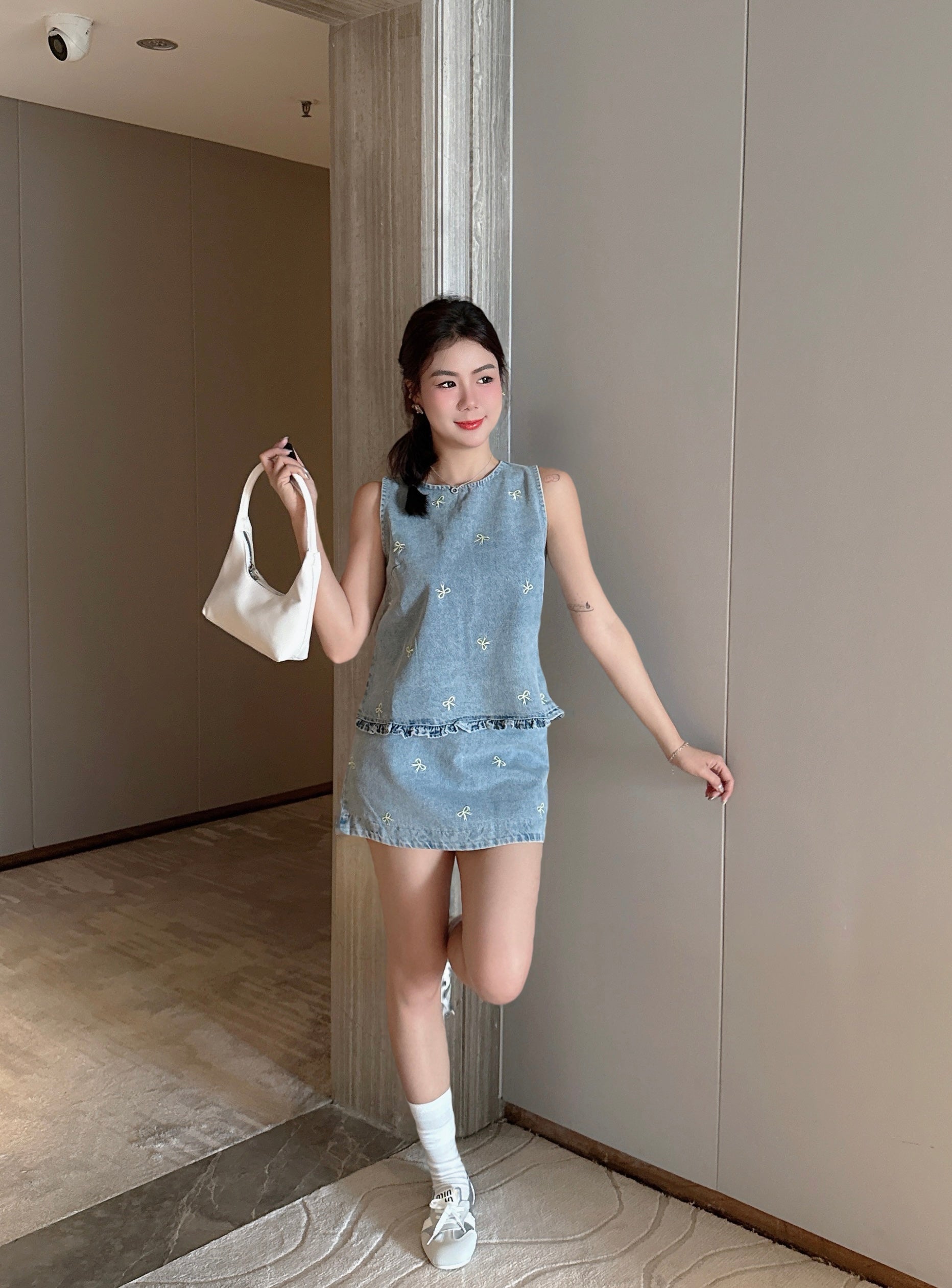 Ribbon Denim Set